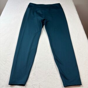 Spyder Active Leggings Womens XL Teal Good Fleece‎ Lined Zipper Pocket SP634R